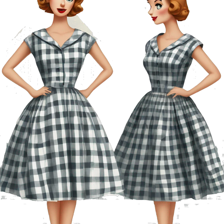 vintage 50's dress gingham dress emoji