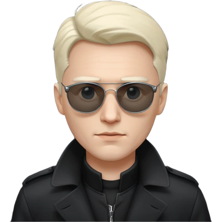 white man in black trenchcoat and matrix sunglasses emoji