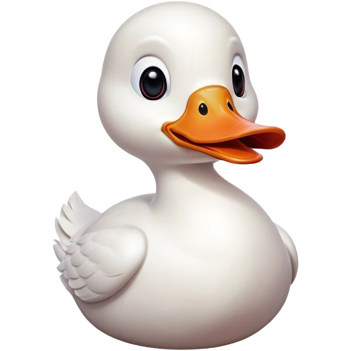 Cinematic Comical White Duck Portrait Emoji, Head tilted dramatically with an exaggeratedly amused expression, featuring a striking, glossy white plumage with a quirky red bill, wide, expressive eyes filled with playful disbelief, Simplified yet hilariously expressive features, highly detailed, glowing with a slightly sassy glow, high shine, dramatic yet playful, stylized with an air of cheeky mischief, bright and endearing, soft glowing outline, capturing the essence of a spirited and over-the-top duck, so meme-worthy it feels like it could quack its way into internet fame instantly! emoji