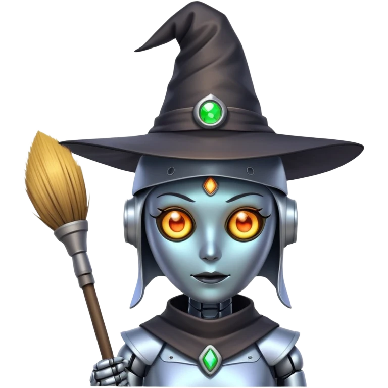 Una bruja robot emoji