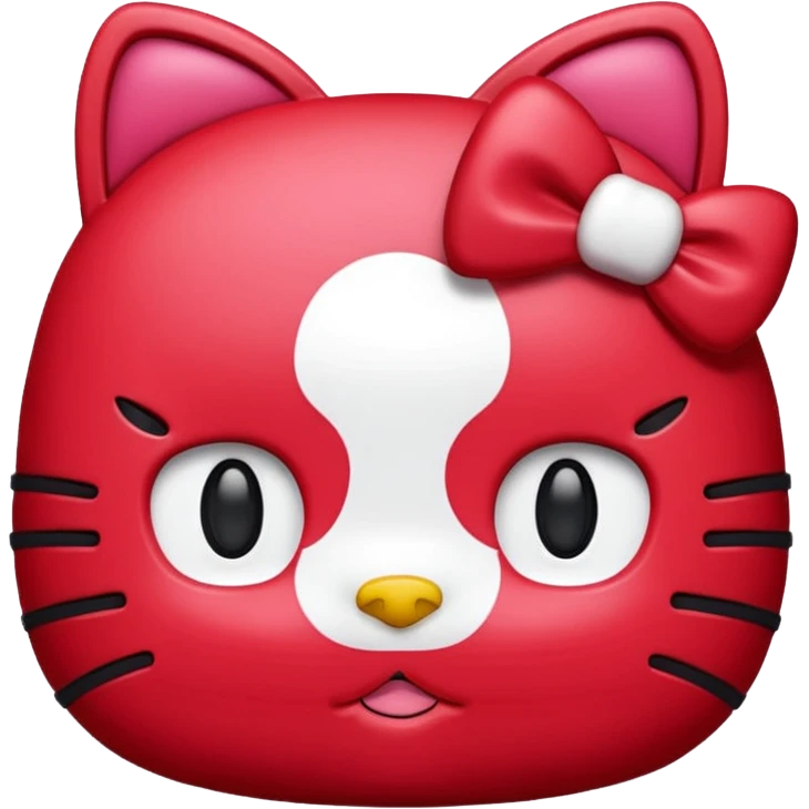 Hello Kitty cabeza rojo emoji