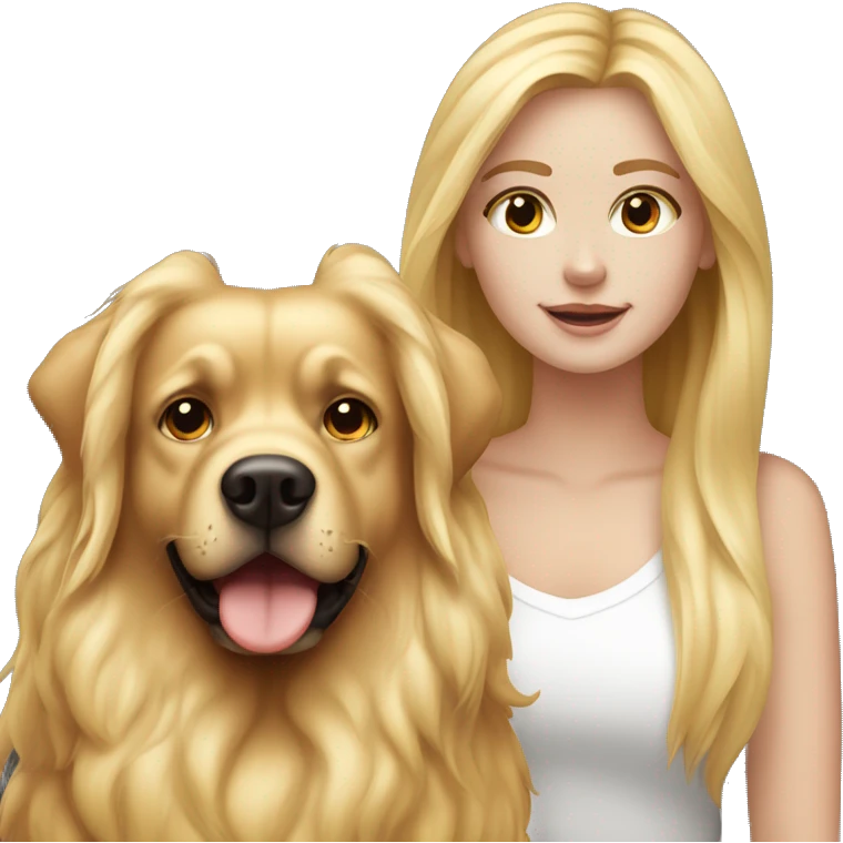 honey blond long hair white girl with red big dog emoji
