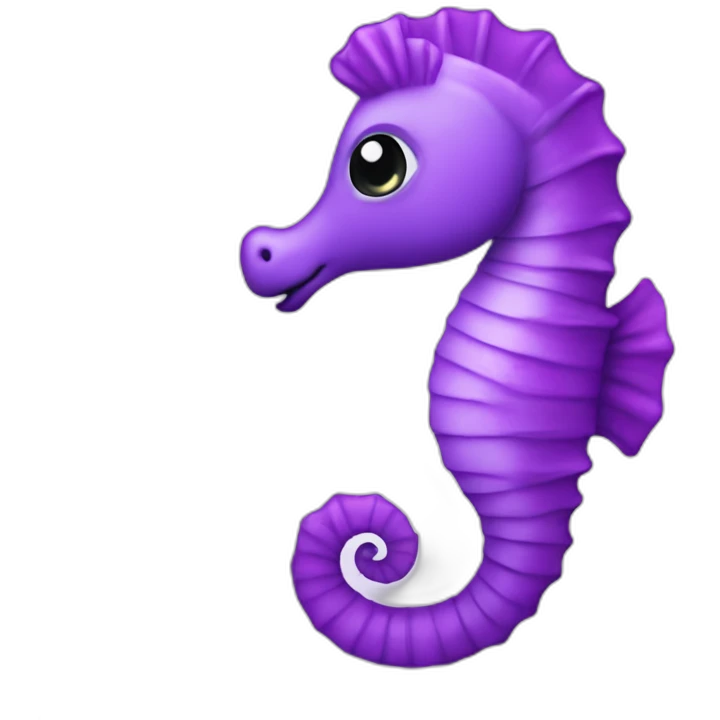 purple cute kawaii seahorse emoji