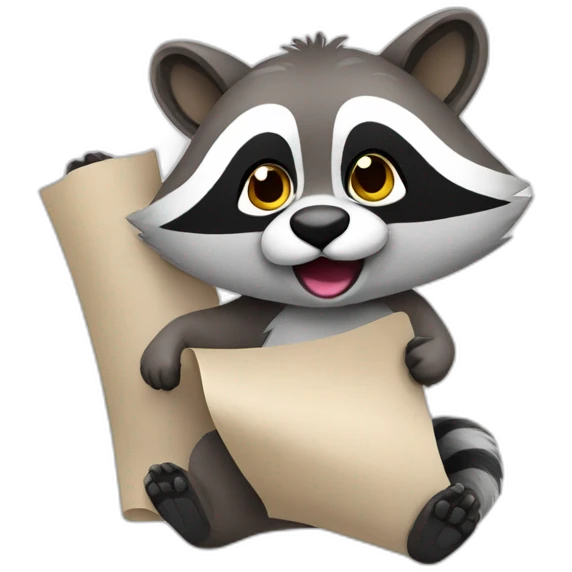 Racoon with a sheet emoji