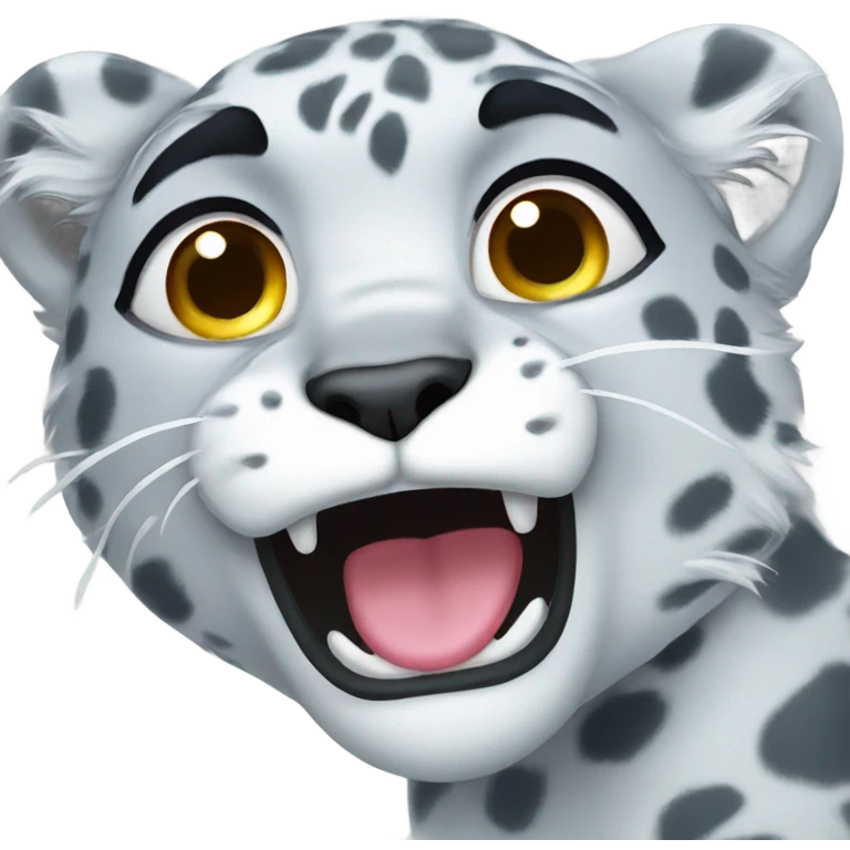 Snow leopard crying emoji
