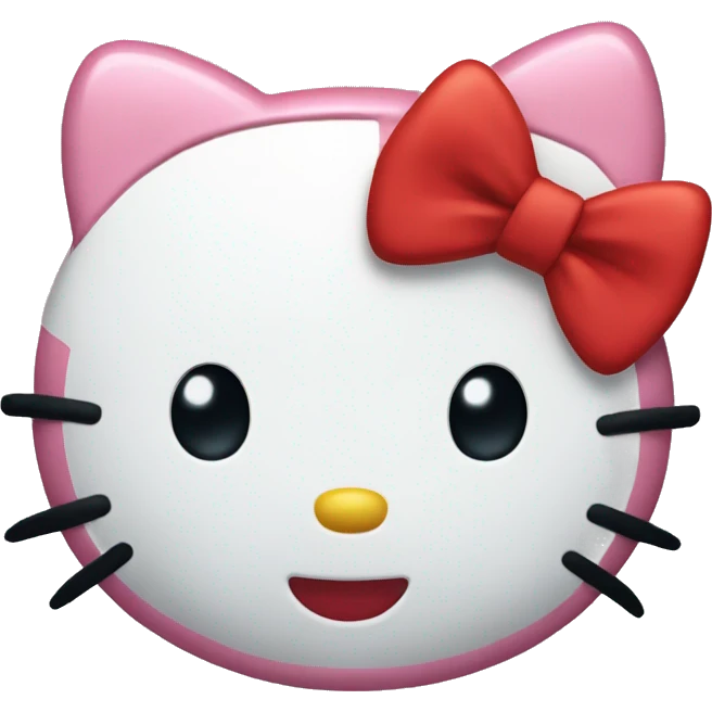 hello kitty head with red bow emoji