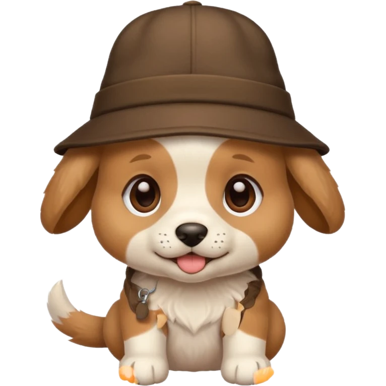 puppy dog with hat  emoji