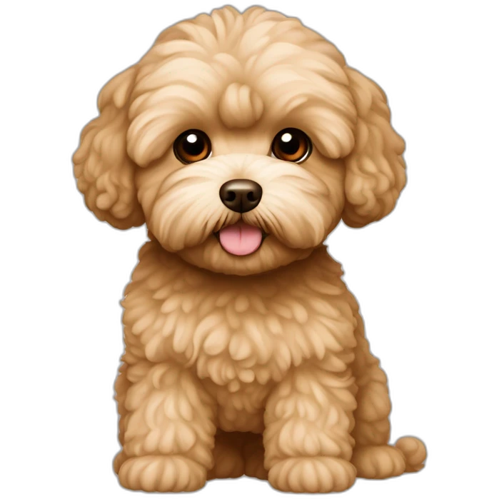 Beige maltipoo, brown teckle kannicheb emoji
