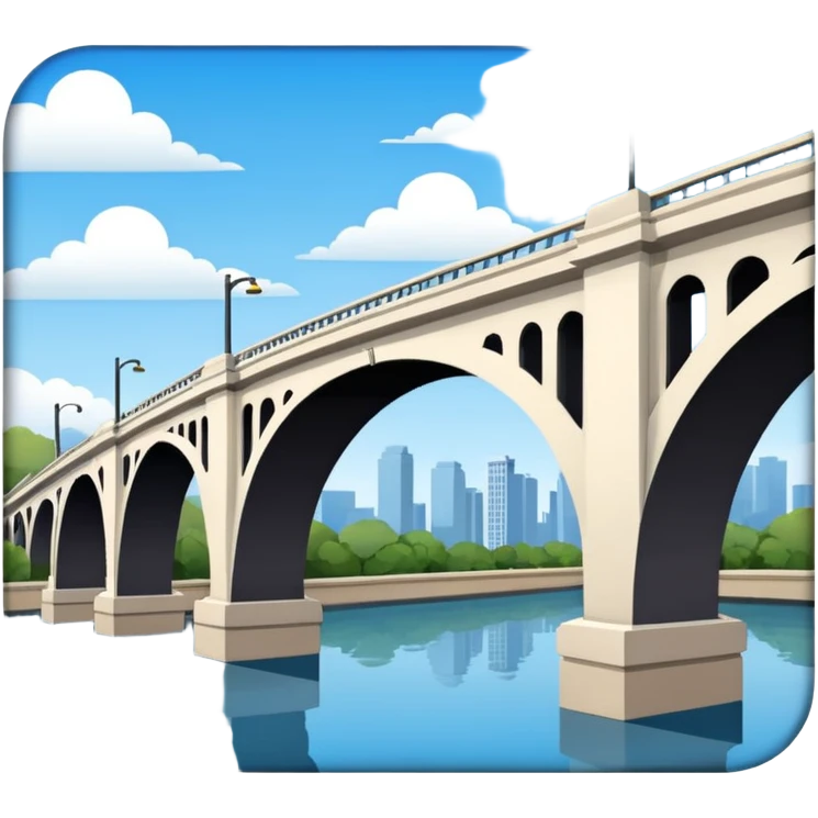 6th street la bridge. it is white. has 2/3 arches emoji