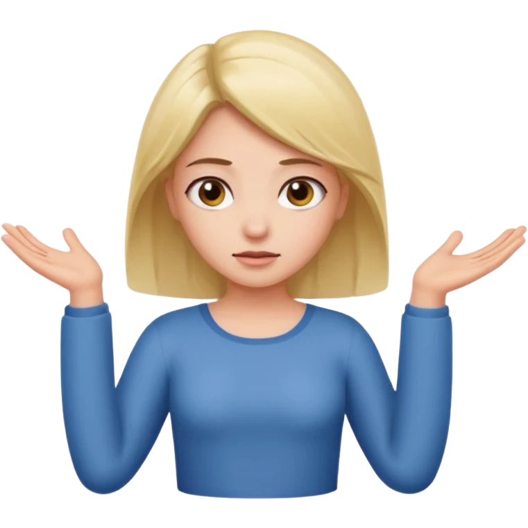 Girl shrugging with a six over her left shoulder and a  seven over her right shoulder  emoji