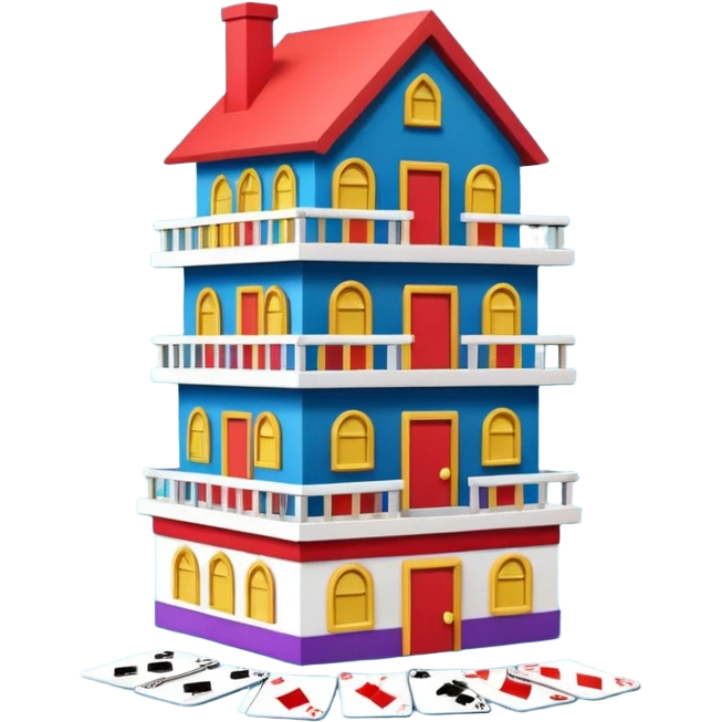 House made out of playing cards emoji