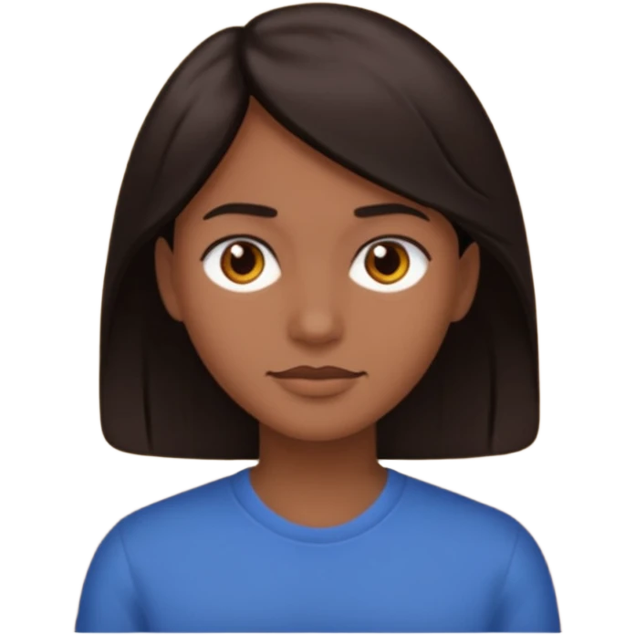 A human face with dark hair emoji