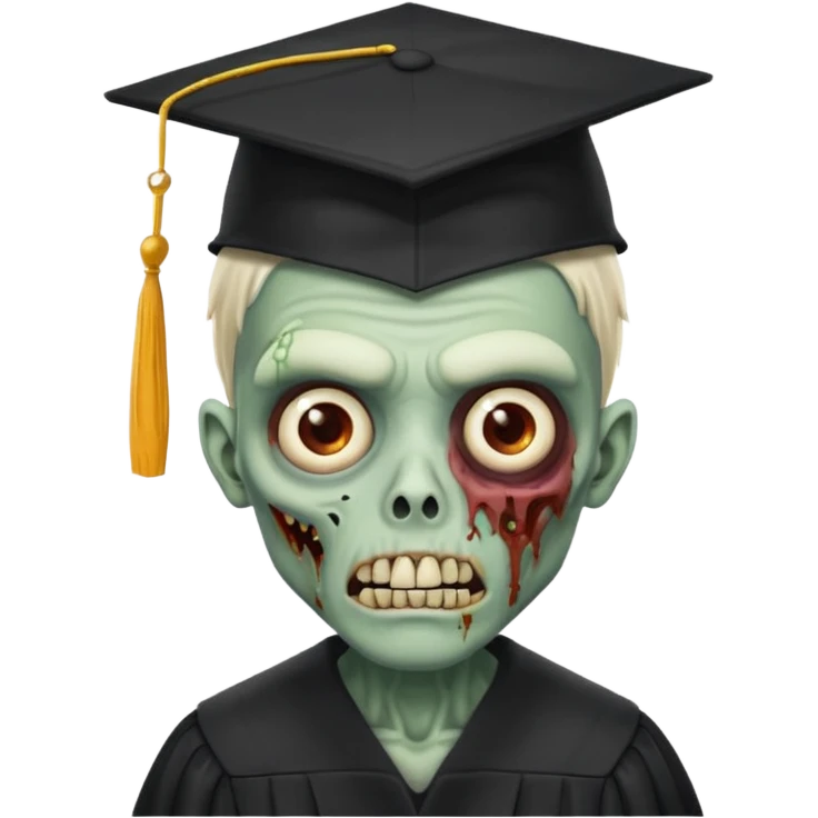 graduating cap zombie emoji