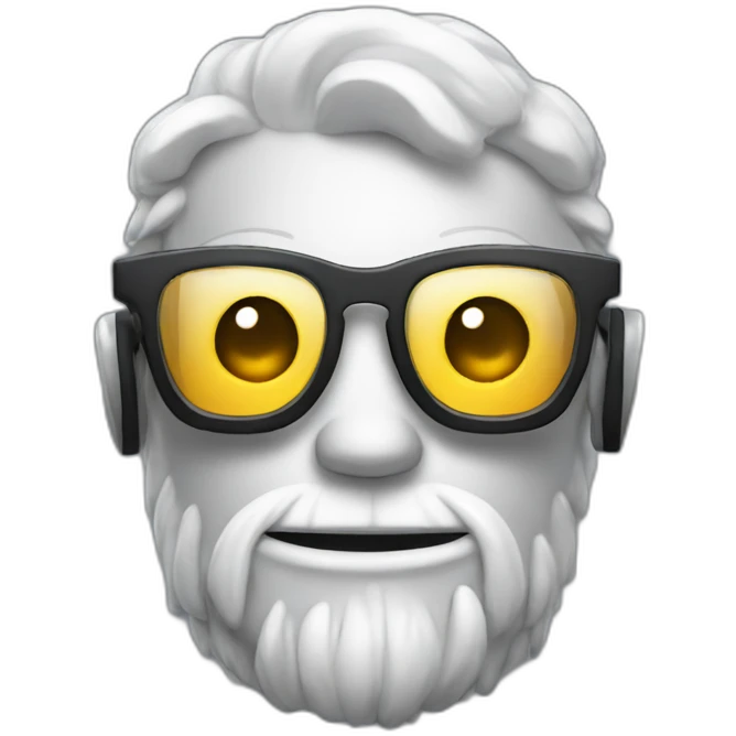 A smiley robot with glasses and a light beard emoji