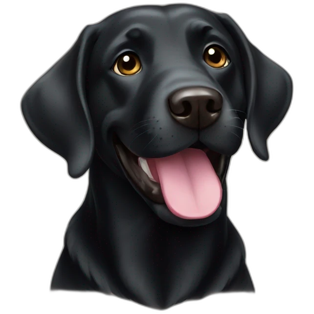 smiling blACK labrador emoji