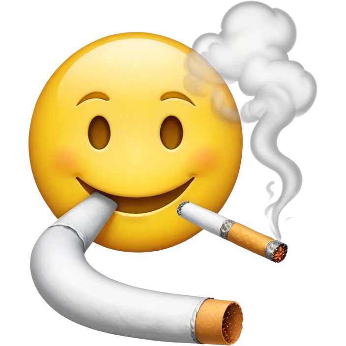 Make an emoji with a smiley face that smokes a cigarette emoji