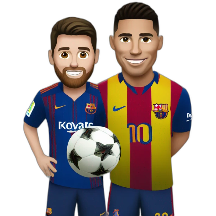 Ronaldo with messi emoji