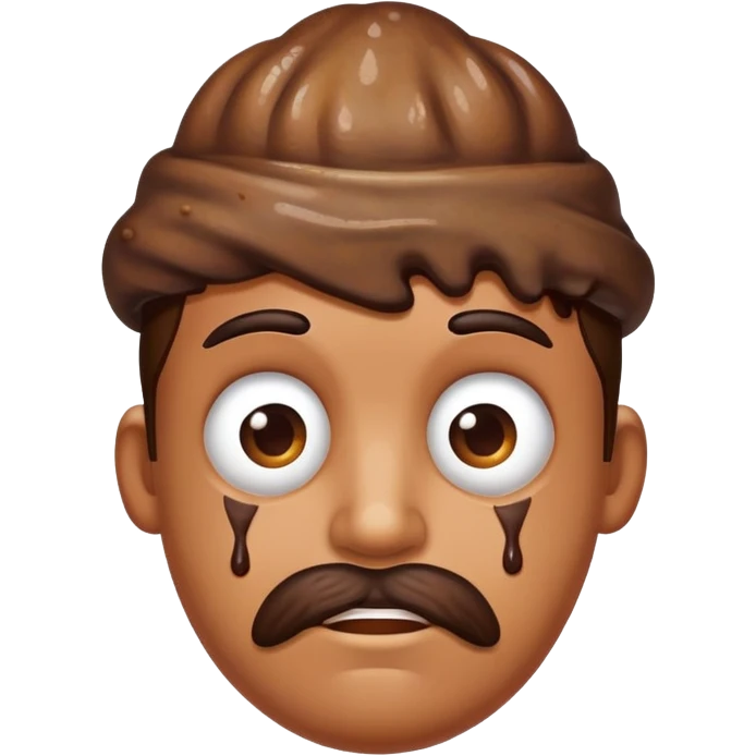 man with poop on his head emoji