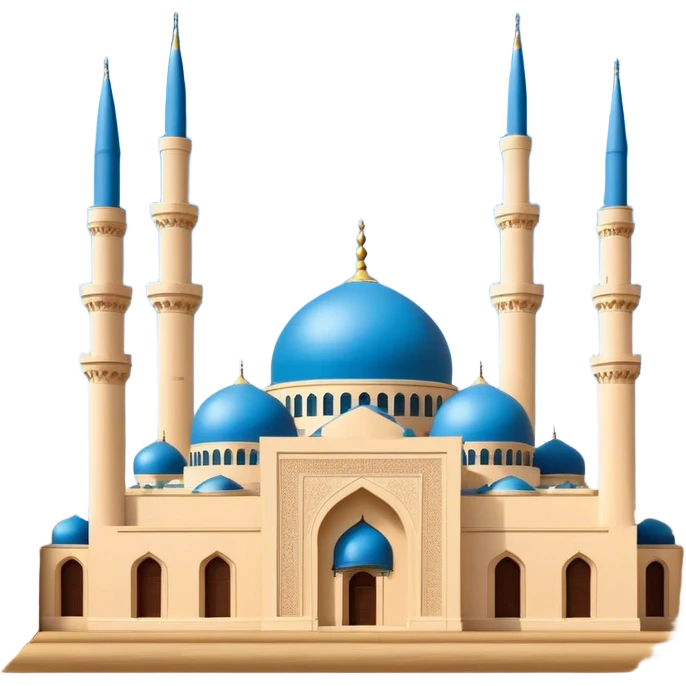 Mohammad Al-Amin Mosque Emoji of Beirut – Featuring its blue dome, tall minarets, and Arabic calligraphy. emoji