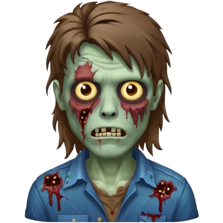 Zombie mullet emoji