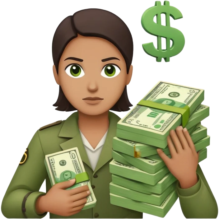 trader making a risky bet with dollar signs, color #0BD794 emoji