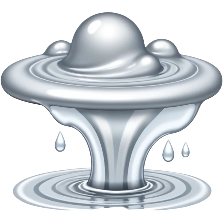 a puddle of white and silver liquid emoji