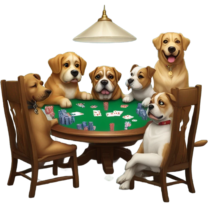 Dogs playing poker  emoji
