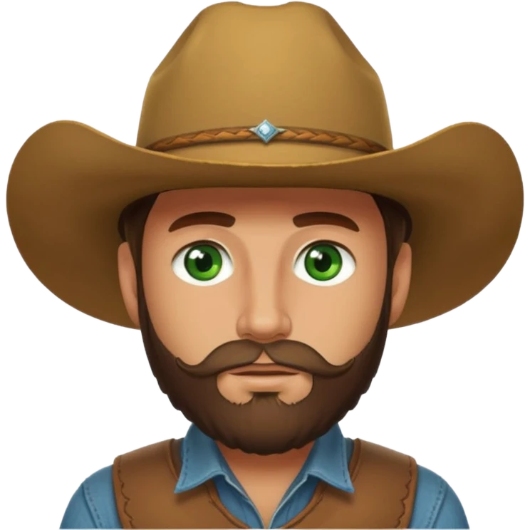 yellowstone dutton ranch cowboy with beard and green eyes emoji