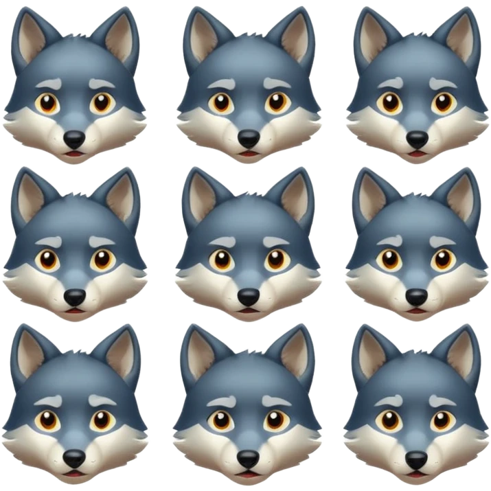 Anime Wolf facial expressions  emoji