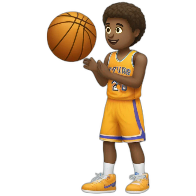 un garcon avec un ballon de basket emoji