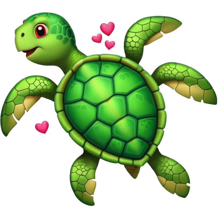 Turtle with hearts emoji