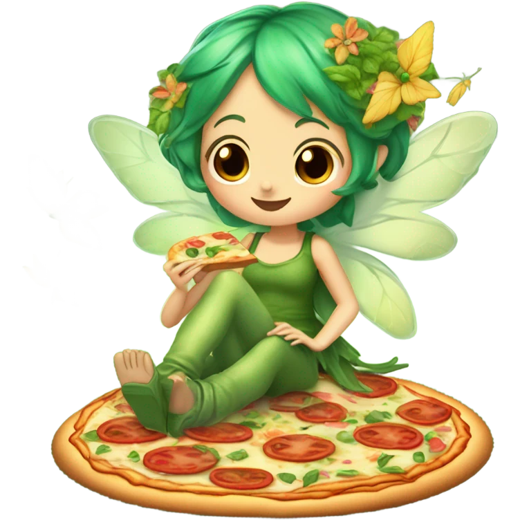 Pizza eating weed fairy emoji