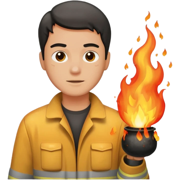 человек тушит огонь emoji