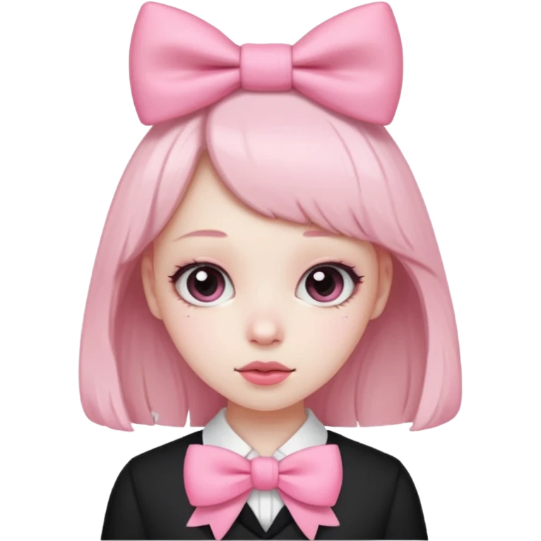 Cute aesthetic perplexe and pink bow  emoji