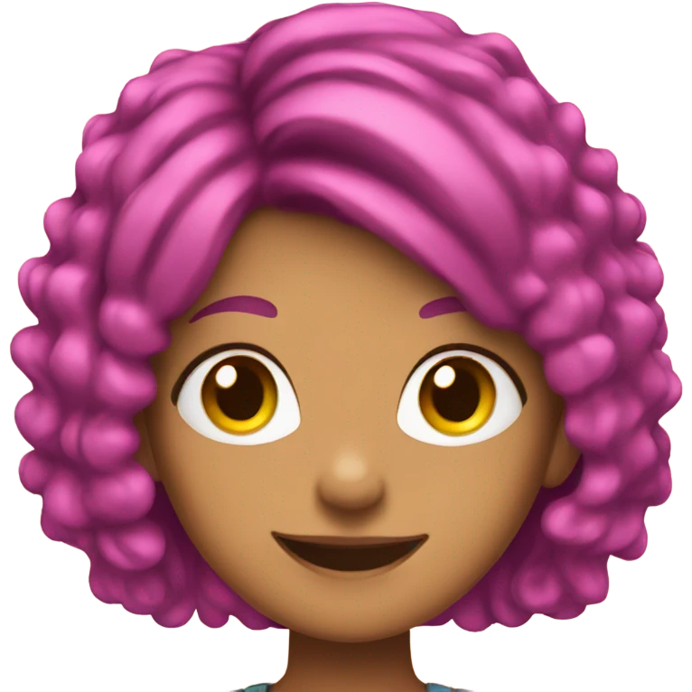 girls with colorful hair smiles emoji