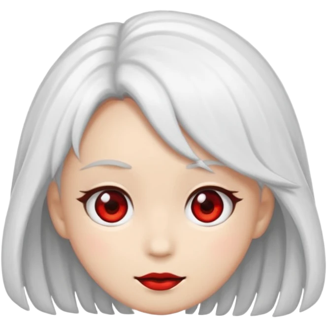Faca um emoji com cabelo branco de anime e um dos olhos pretos com o meio vermelho emoji