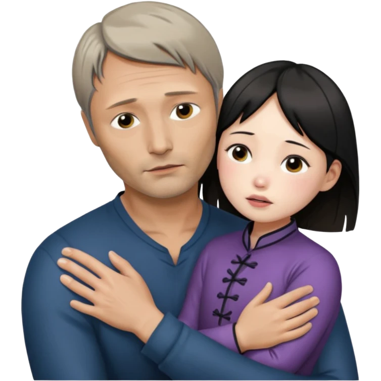 mads mikkelsen holds asian girl by the neck emoji