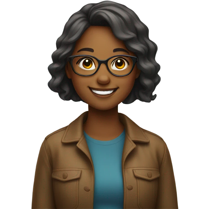 smiling girl with glasses emoji