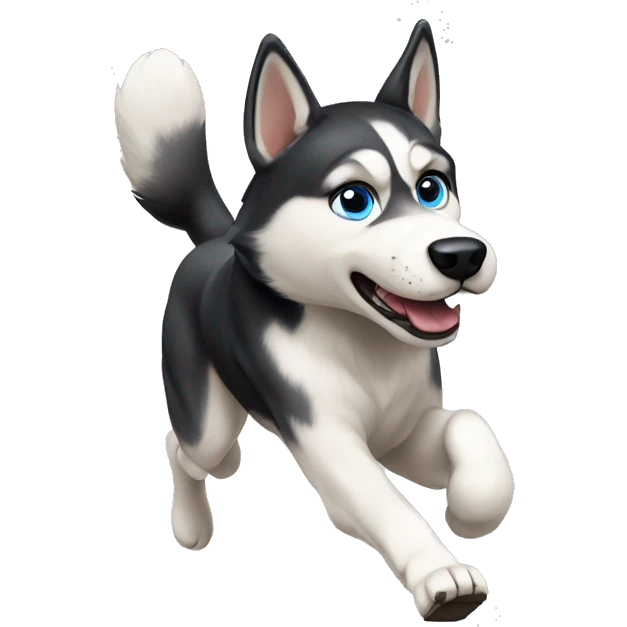 Siberian husky running emoji
