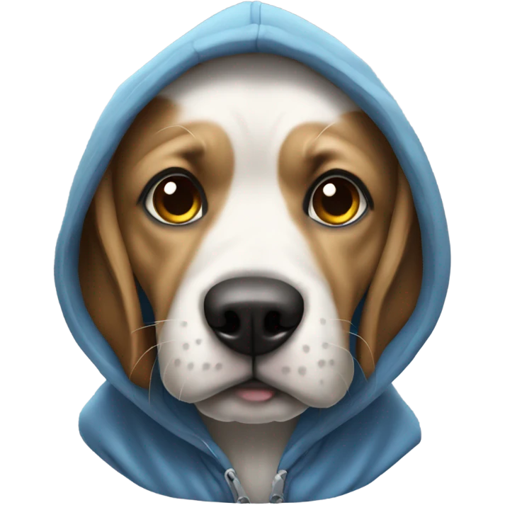 Cold dog with a hoodie emoji