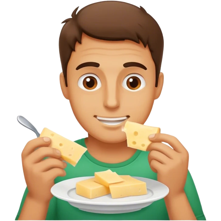 man eating parmesan emoji
