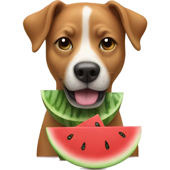 Dog with watermelon  emoji
