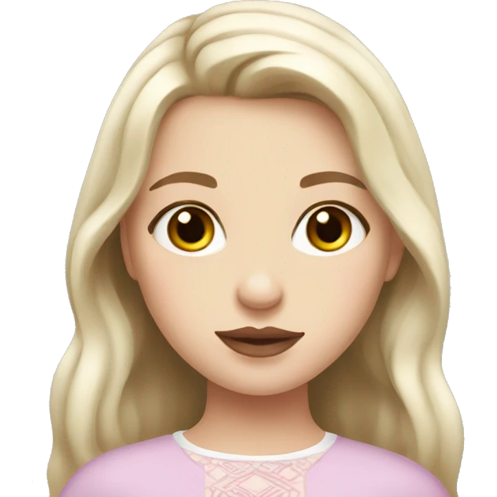 slavic girl white skin and light PINK lips emoji