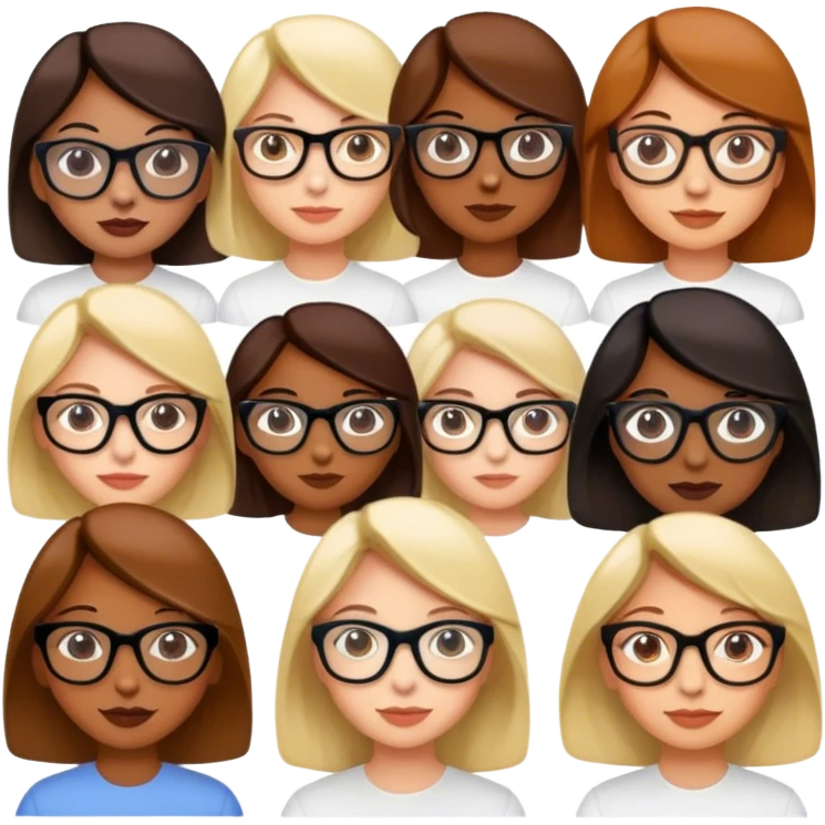 Women wearing glasses emoji