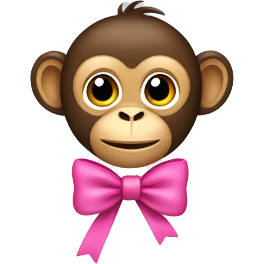 monkey with a pink bow emoji