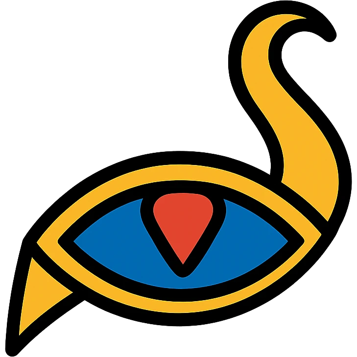 Stylize this emblem with the Thousand Sons legion colors: rich blue, gold, and red. Make it suitable for a 64x64 pixel icon with clear, bold color outlines and details. Remove the background to isolate the emblem. emoji