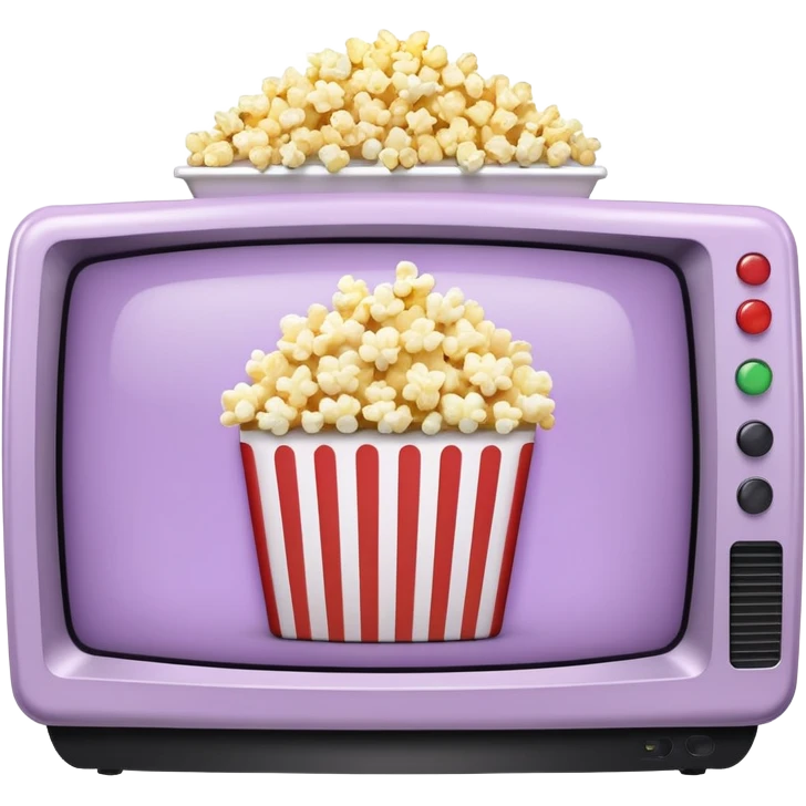 Netflix on a TV screen pale purple qnd popcorn emoji