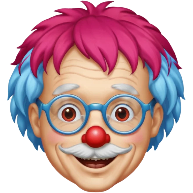 grandpa clown with eyeglasses emoji