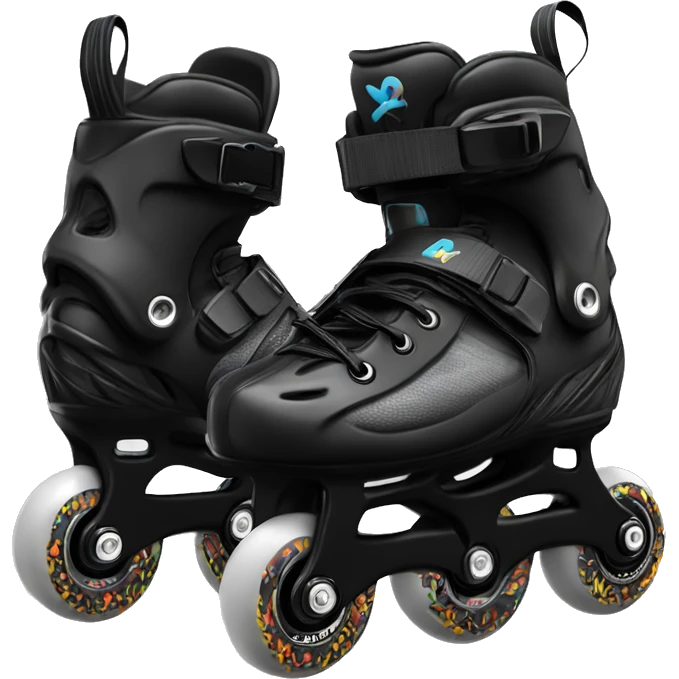 a black rollerblade inline skate, the model called "TWISTER XT" with a more edgy design emoji