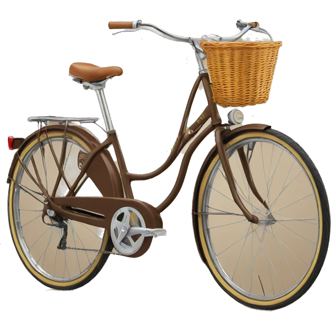 peugeot vintage brown bike with front basket  emoji